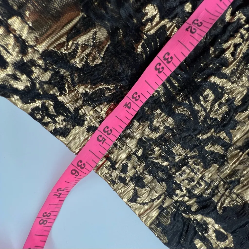 NWT Eloquii brocade metallic belter sweetheart dress black gold sz 16 - Image 7