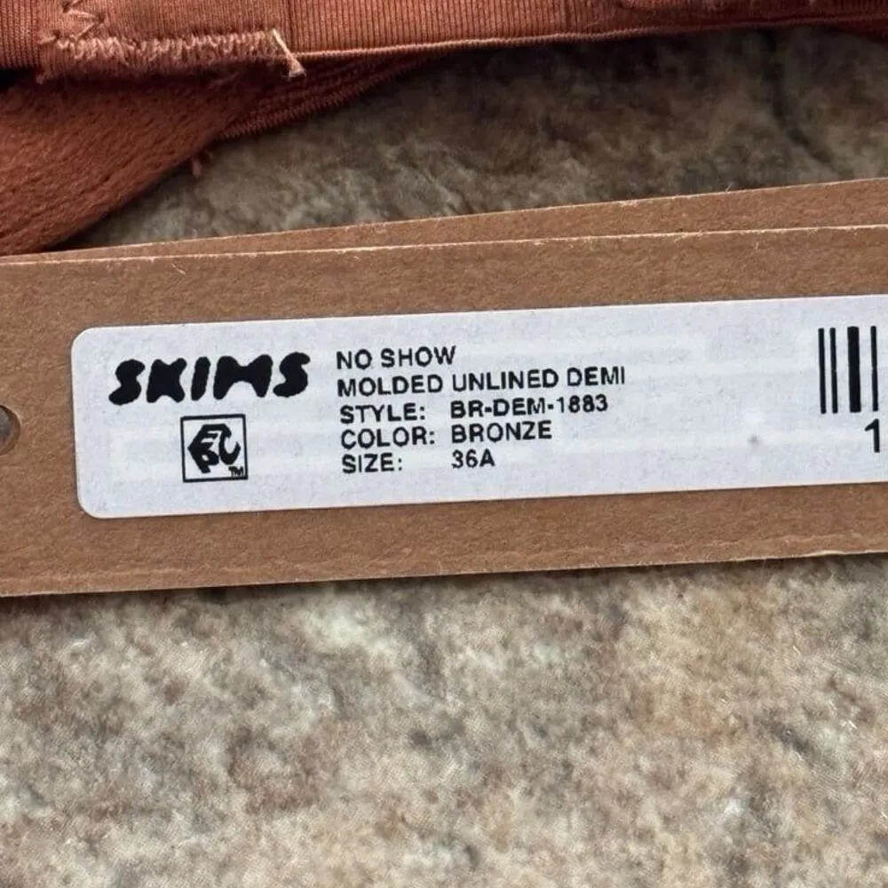 Skims No Show Unlined Demi Bra Bronze Size 36A - Image 6