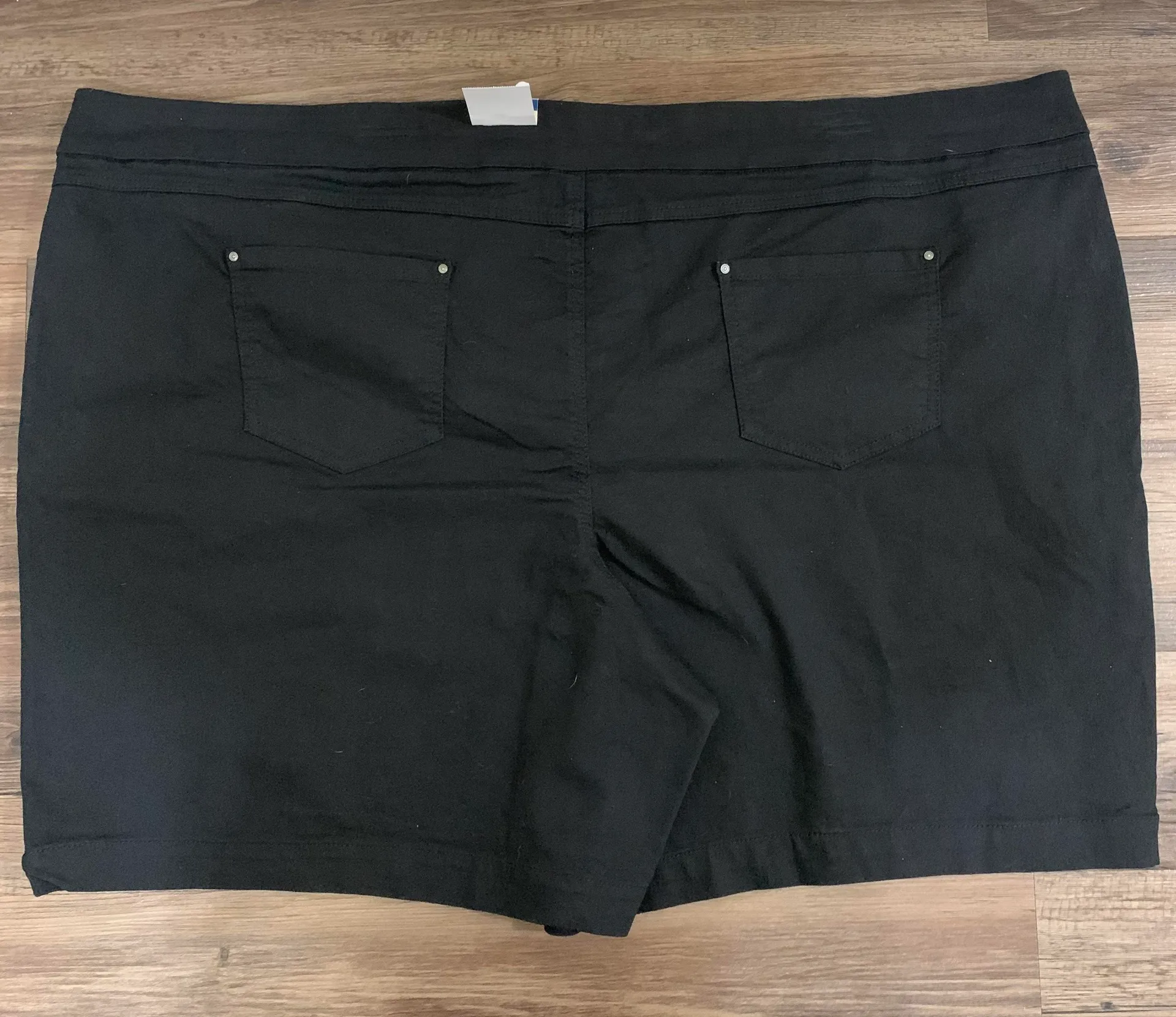 Black 5 Pocket Pull On Denim Shorts - Image 7