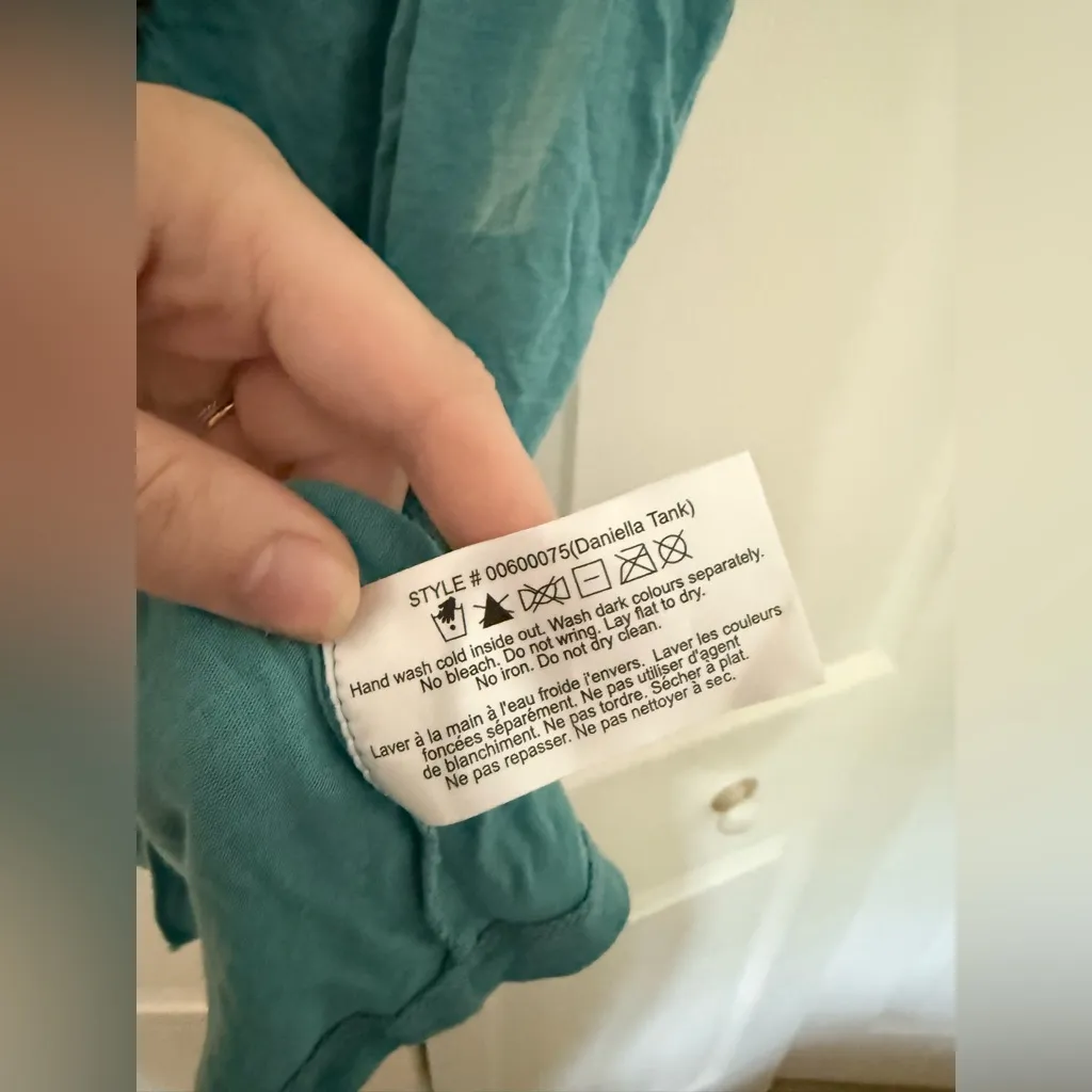 Vintage Y2K Club Monaco Teal Green Sequin Bead Cami Tank Top Size Large - Image 5