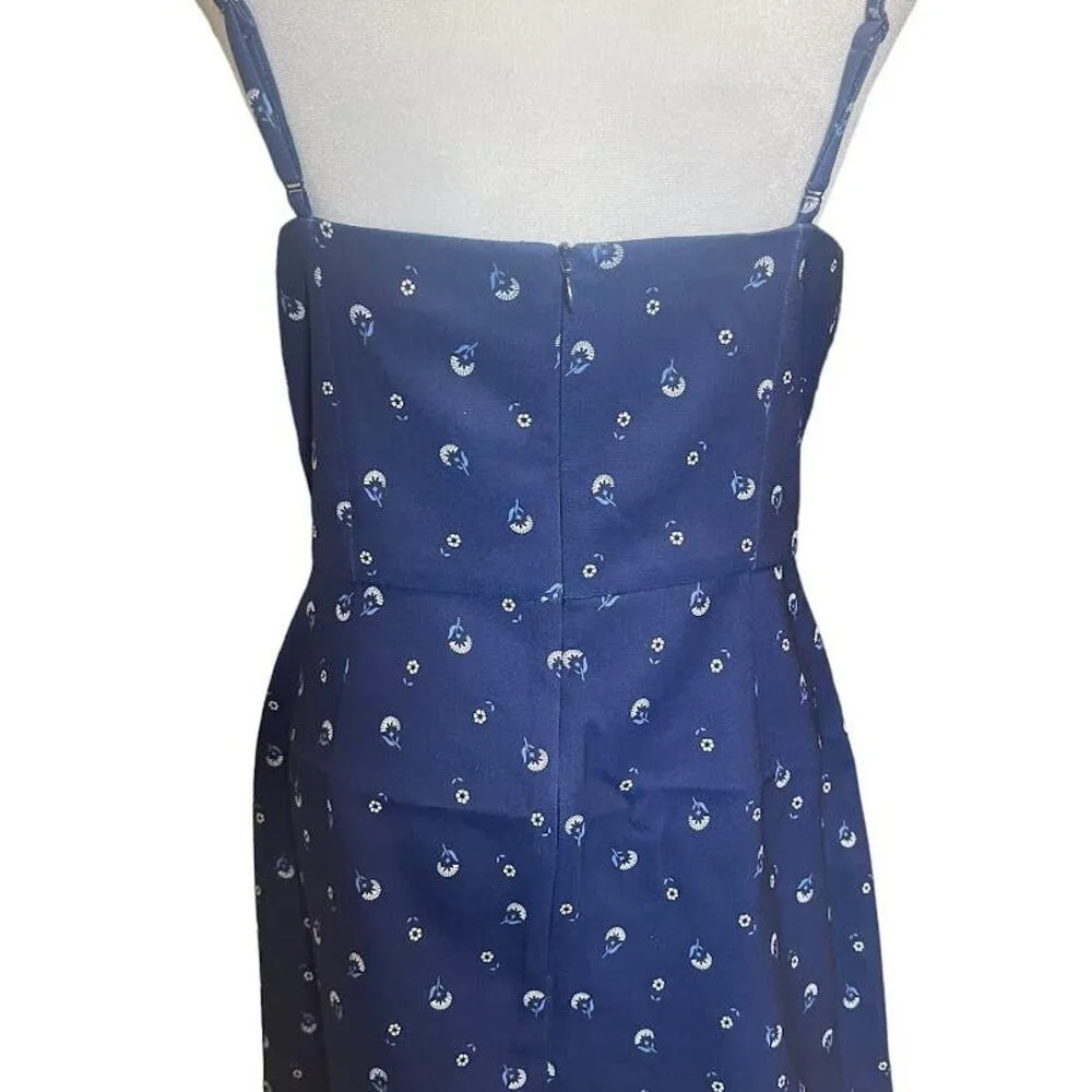 French Connection Blue Floral Sleeveless Sheath Minidress Size 8 NWT - Image 4