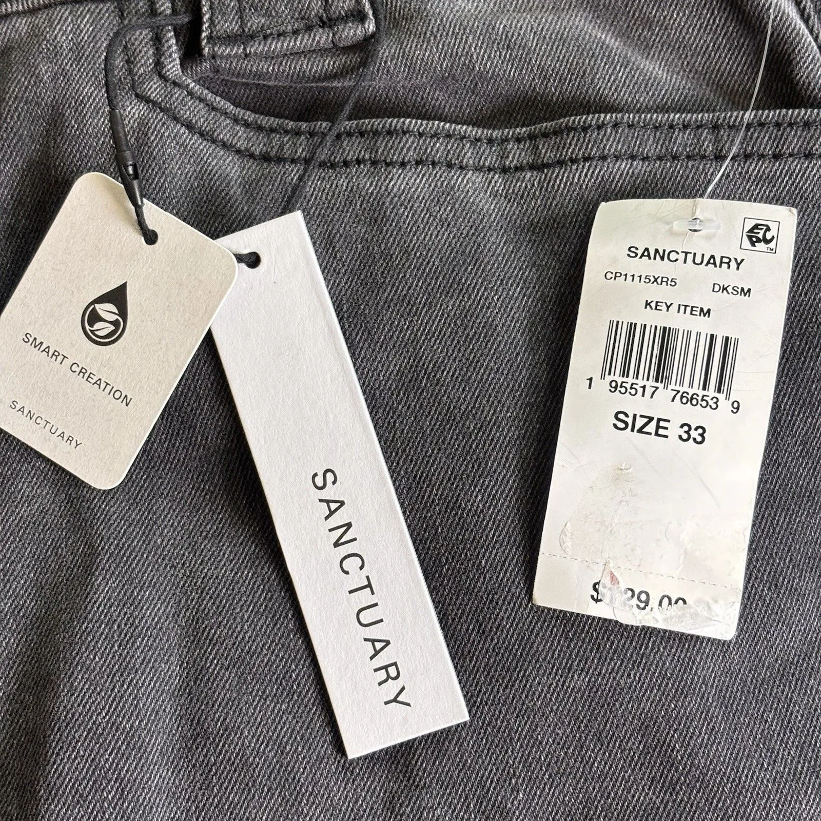 Sanctuary DKSM Luna Cuffed Pants Standard Rise Straight Crop 33 NWT Button Fly - Image 8