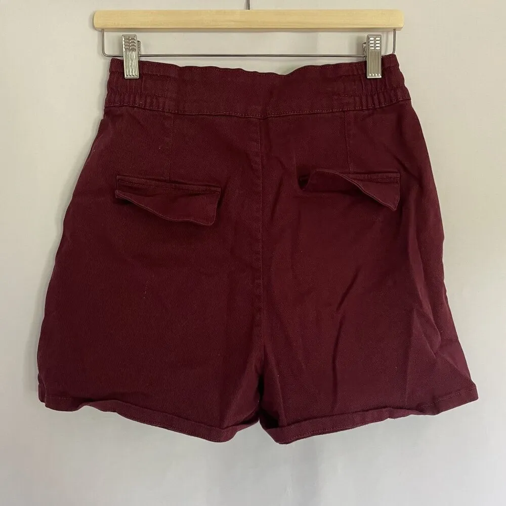 Max red burgundy shorts summer casual pockets drawstring women's size L Size L - Image 8