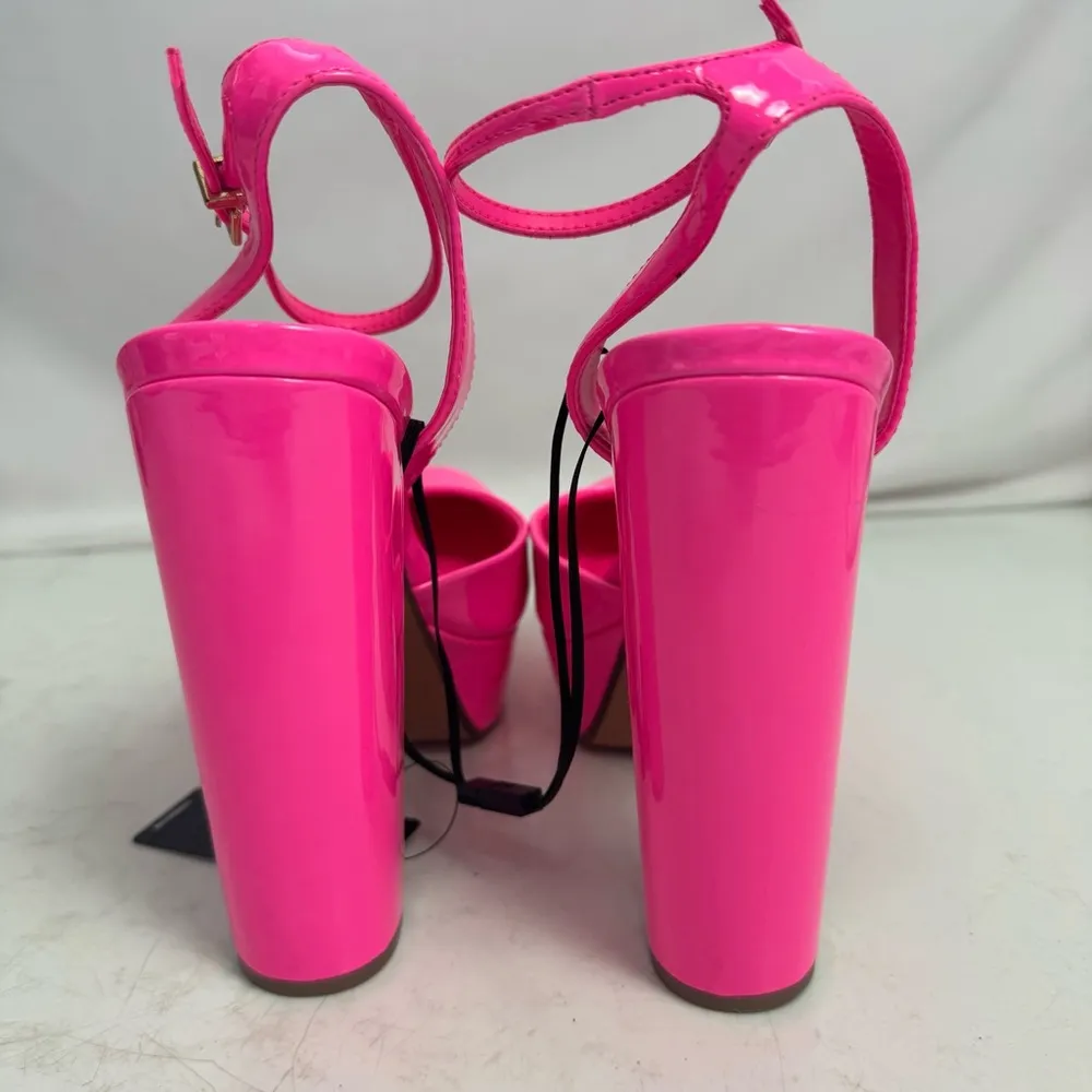 New Express Bright Pink Platform Heels Size 8 - Image 4