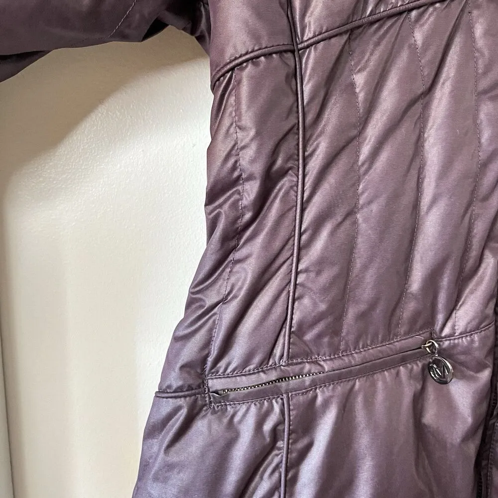 Marella by MAX MARA Long quilted DOWN Feather Jacket Coat Violet Size S Belted Purple - Image 10