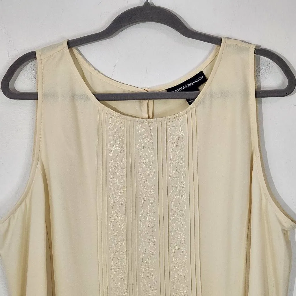 Norton McNaughton Butter Yellow Embroidered Shell NWOT Size 18 Yellow Sleeveless - Image 3