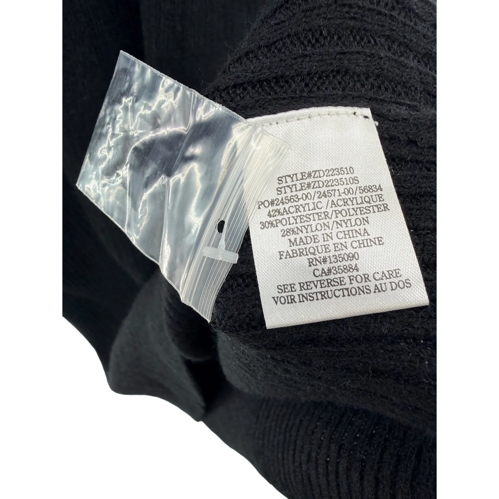 Z Supply Meredith Sweater Dress Black Ribbed XL Long Sleeve Cozy Minimalist Knit - Image 8