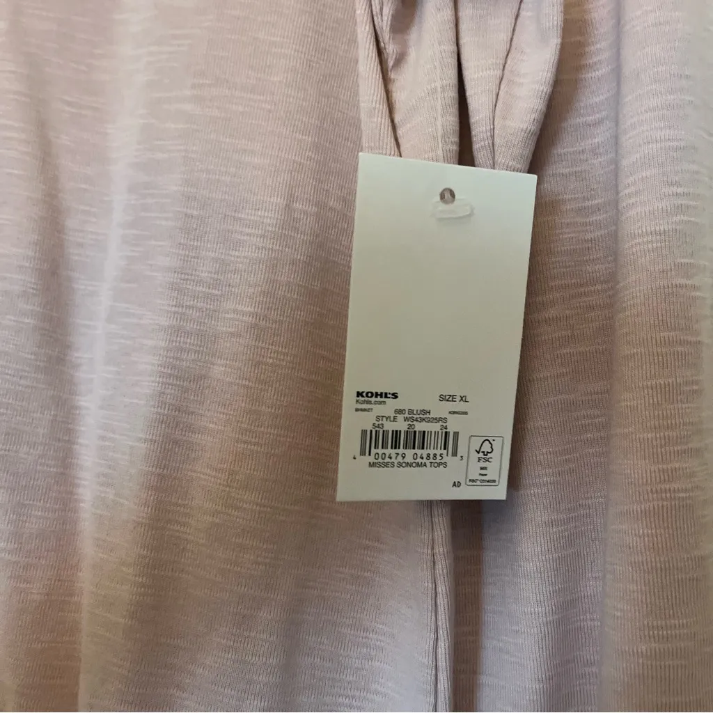 NWT Sonoma Mauve Long Sleeve Top XL - Image 3