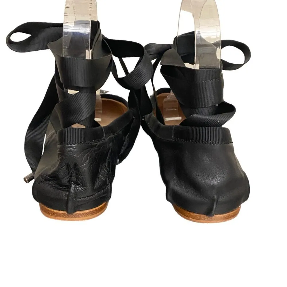 Topshop Studded Black Leather Ballet Flats - Image 4