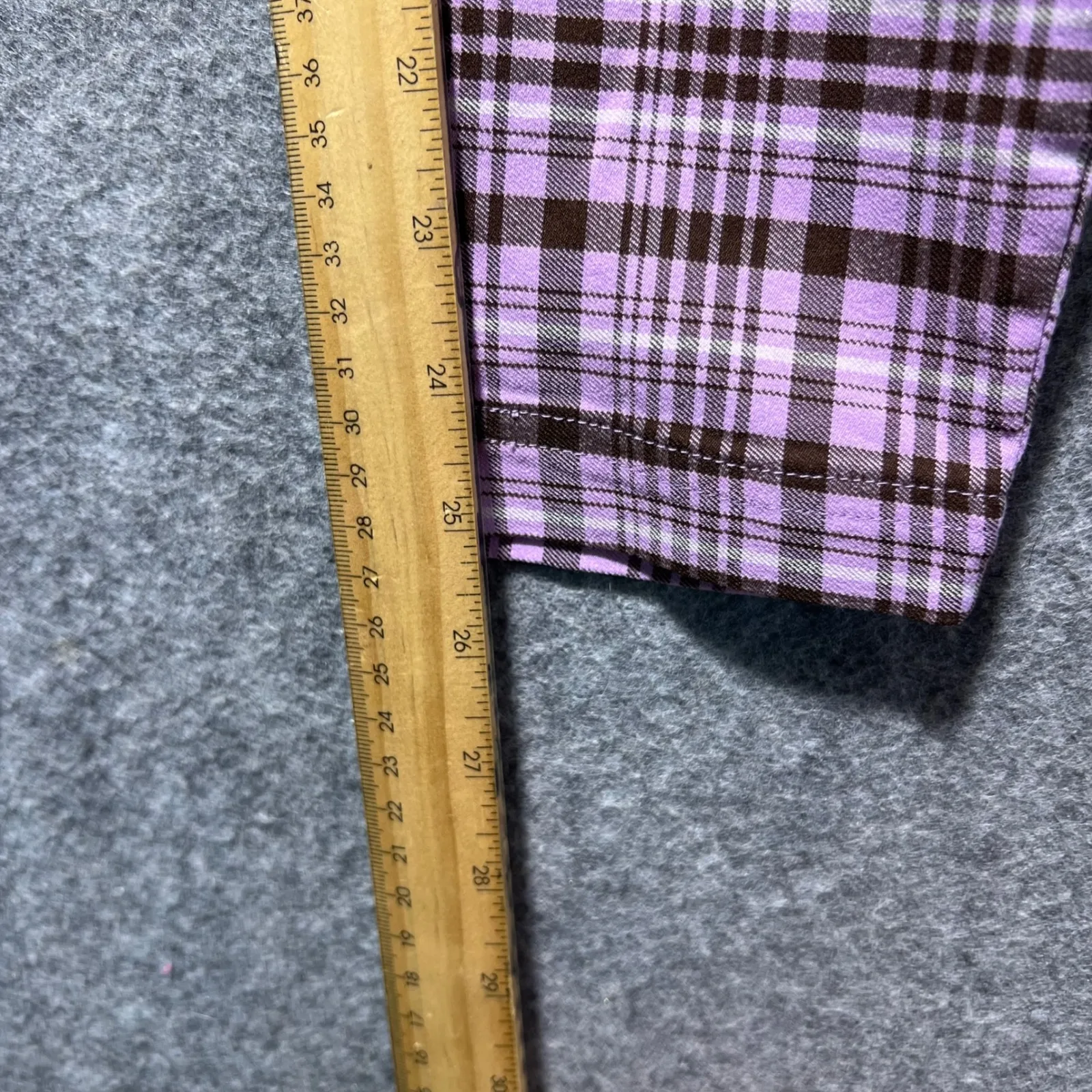 Urban Outfitters Plaid High Rise Skinny Pants Purple Brown Women's Size 4 Zipper - Image 3