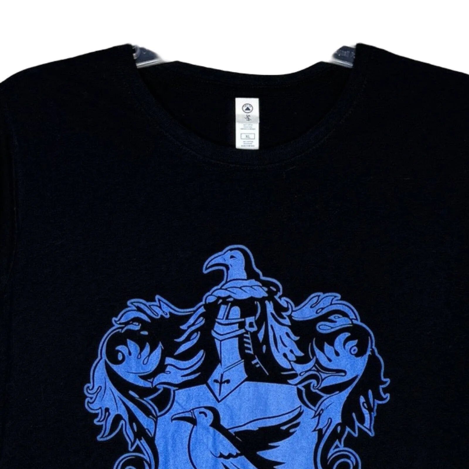 Harry Potter Shirt Women XL Black Blue Ravenclaw Crest Graphic Tee Cotton Casual - Image 3