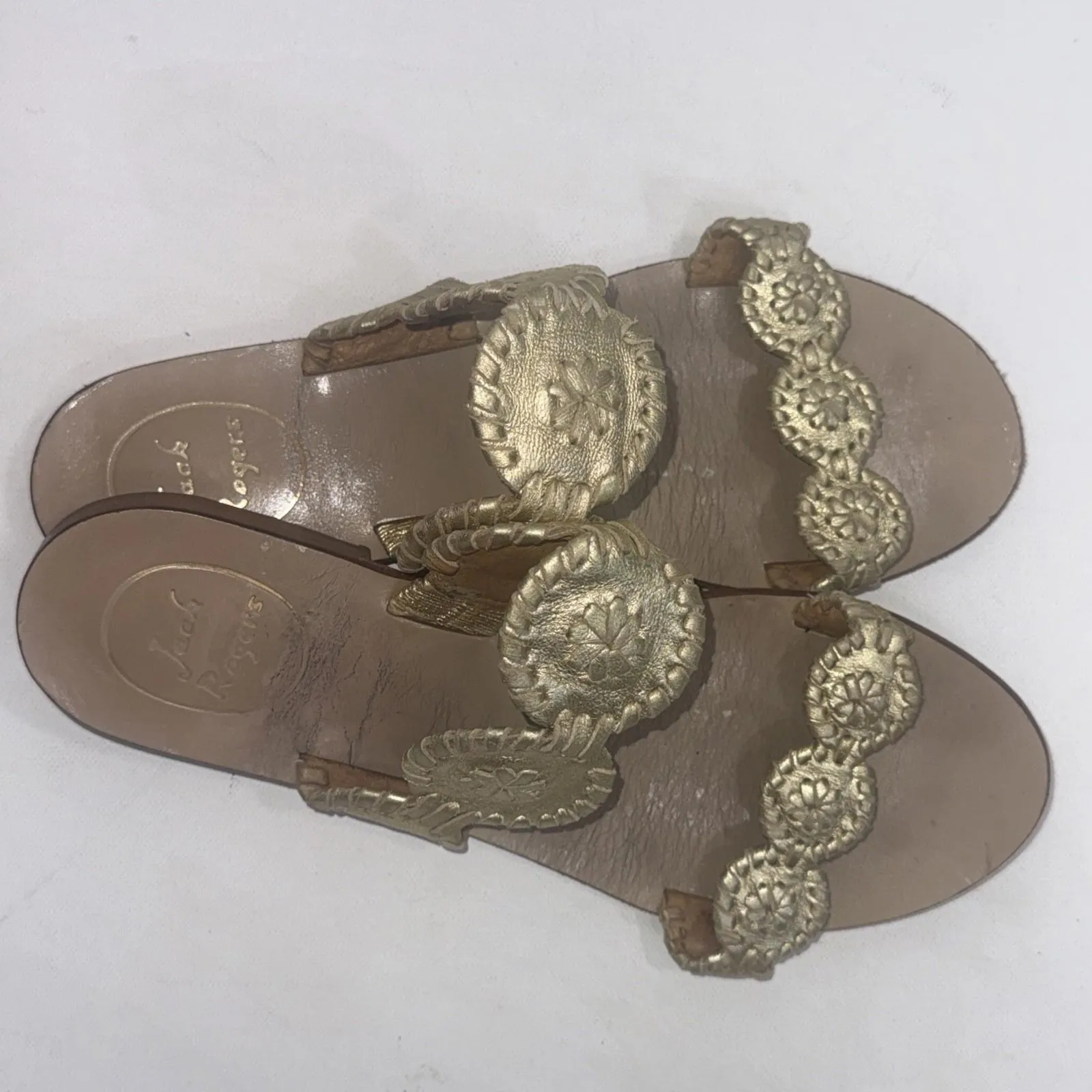 Jack Roberts Lauren Preppy Leather Slip-on Old Money Classy Sandals Size 8M - Image 2