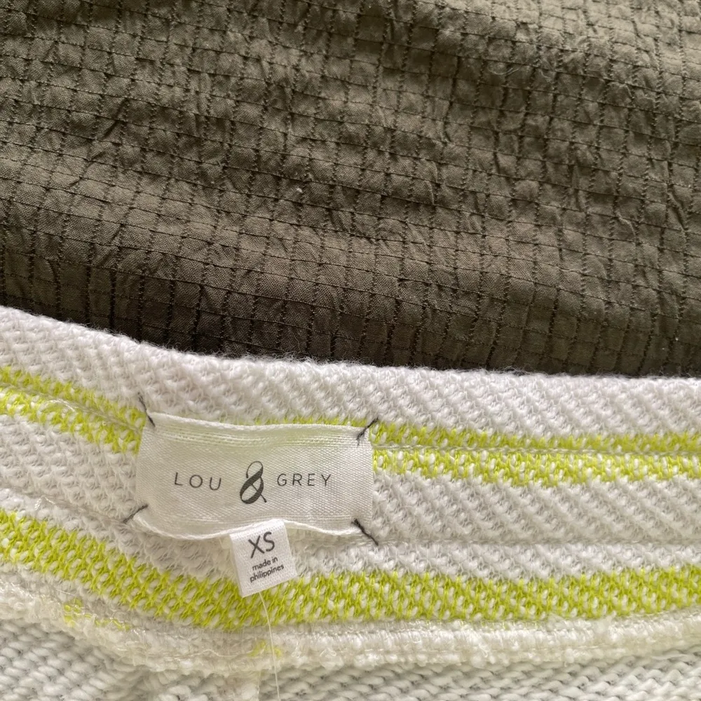 striped White and lime green Shorts - Image 3