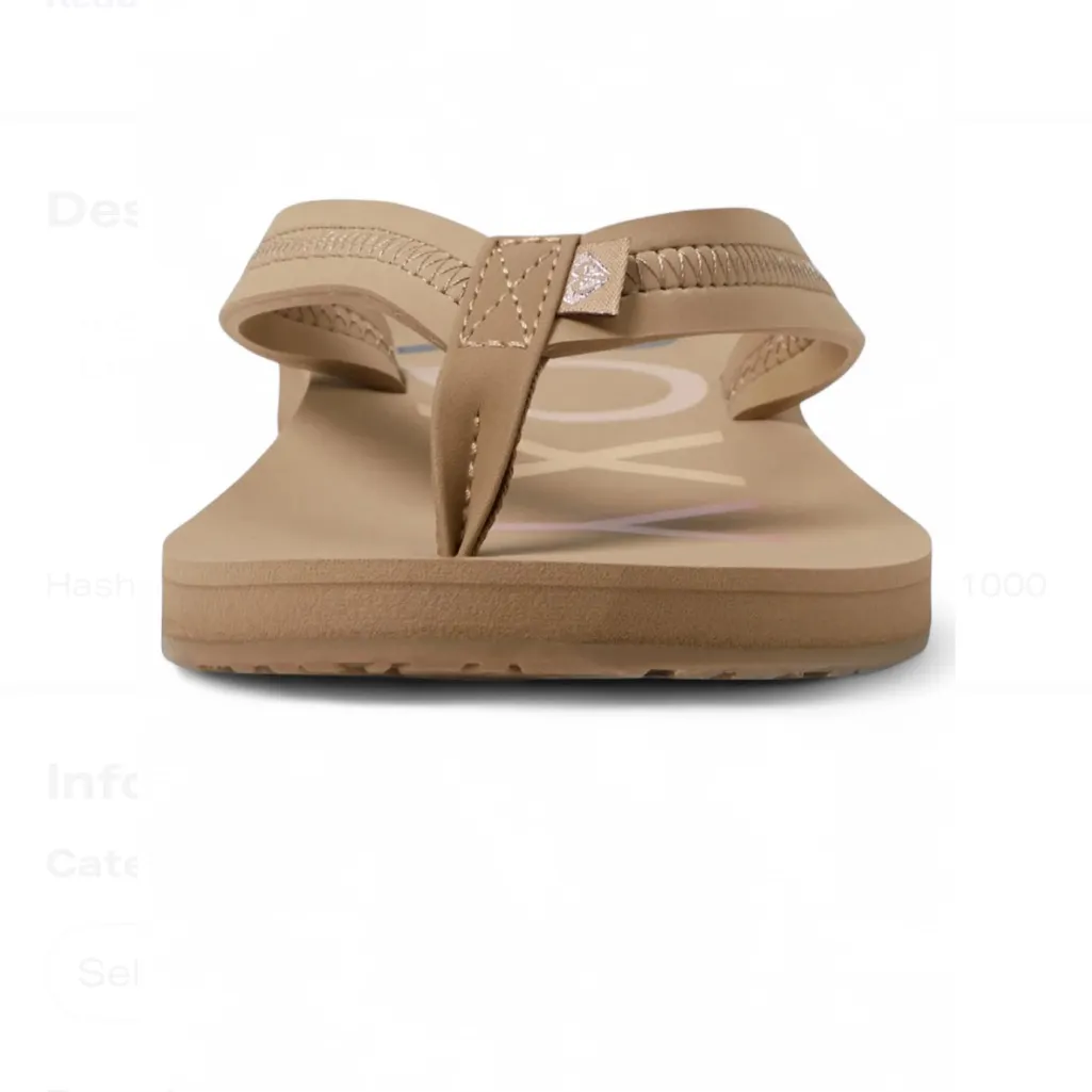 NWT Roxy Beige Sandals with Logo - Image 2
