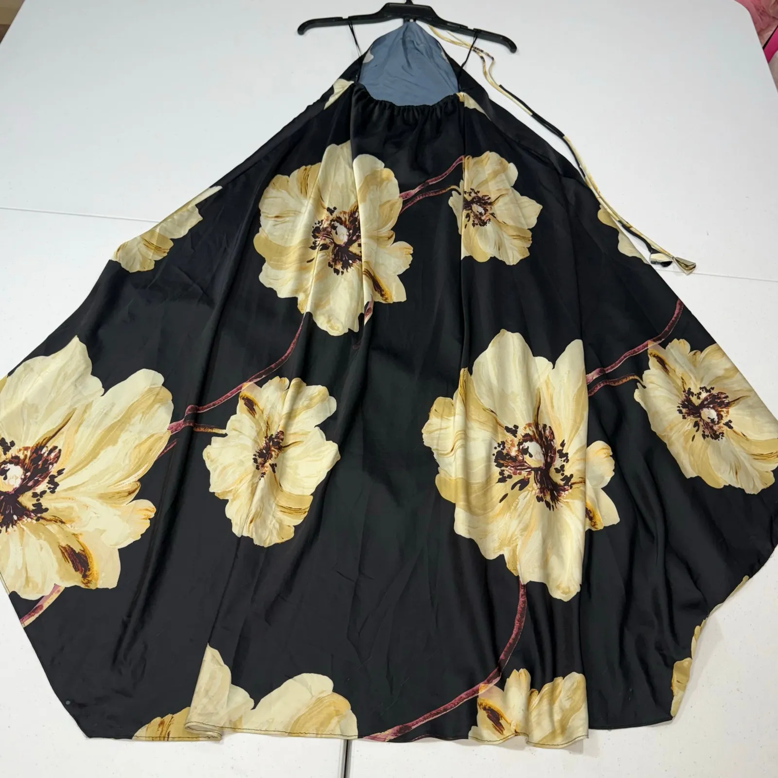 Misa Los Angeles Raban black Floral Satin Maxi Dress size XS - Image 9