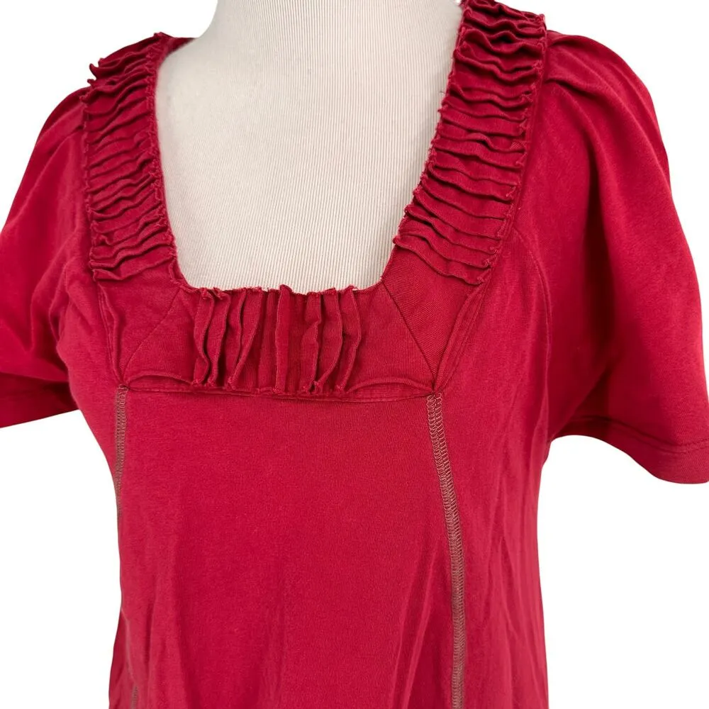 Ethos Paris Organic Cotton Red Dress Size Small - Image 3