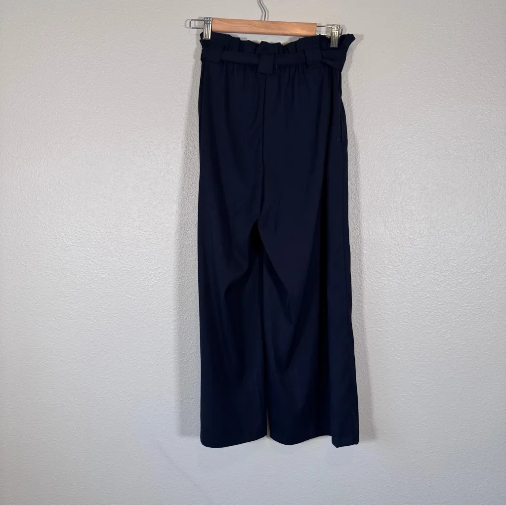 Max Studio Blue Wide Leg High Rise Belted Dress Pants Womens S Fall Classic - Image 5