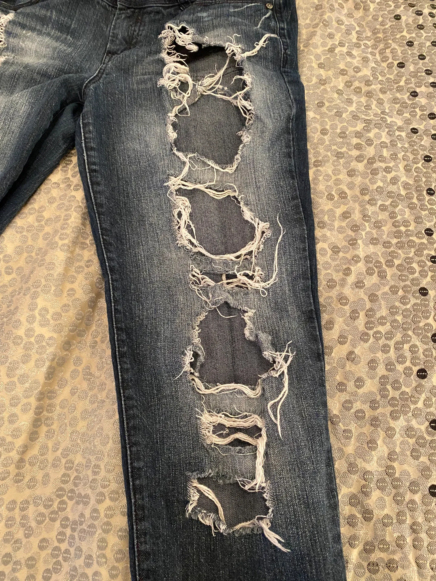 REWASH Ripped Dark Denim Jeans - Image 5