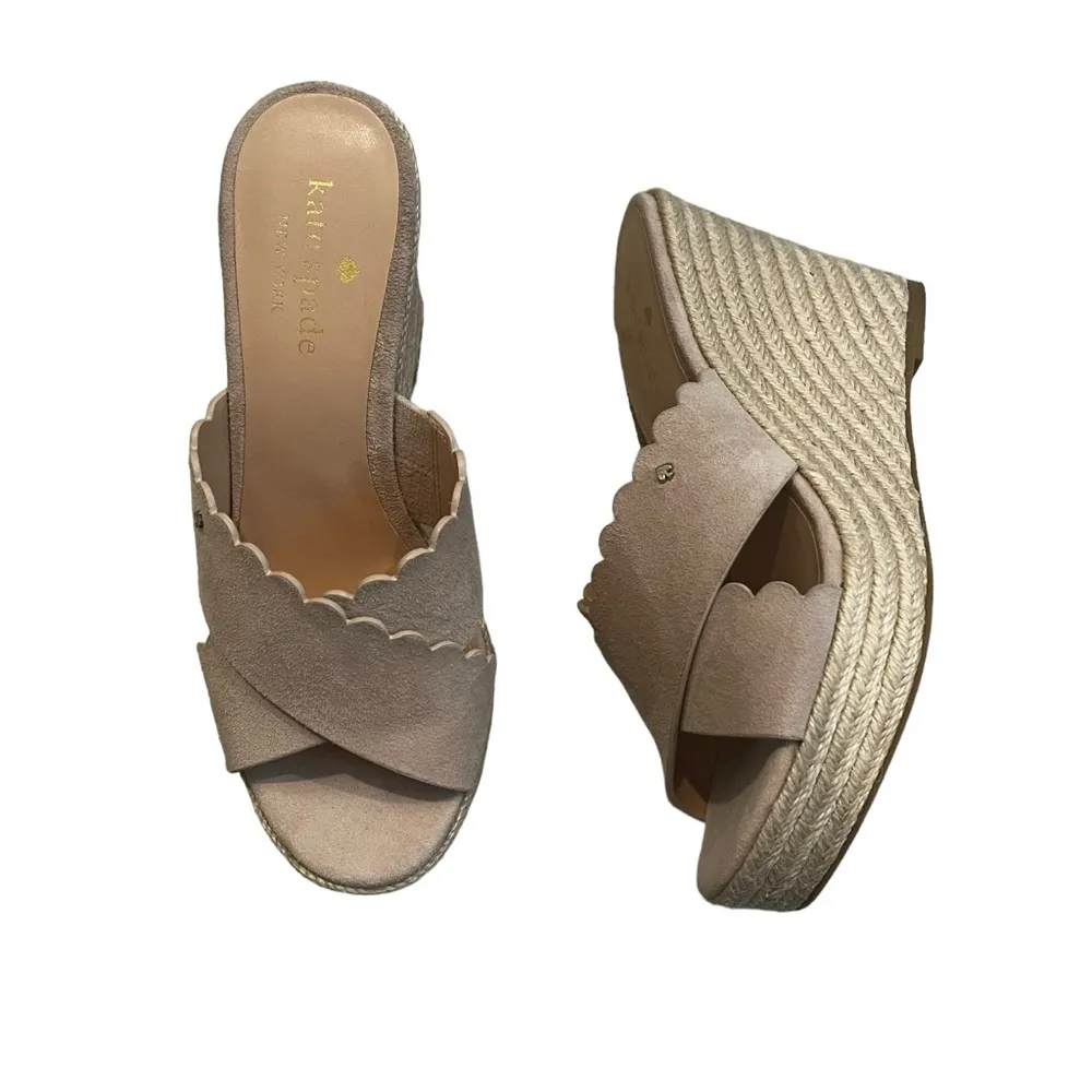 NWOT, Kate Spade Tegan Wedge Mule Slide Sandal Espadrilles, Sz 6.5 - Image 2