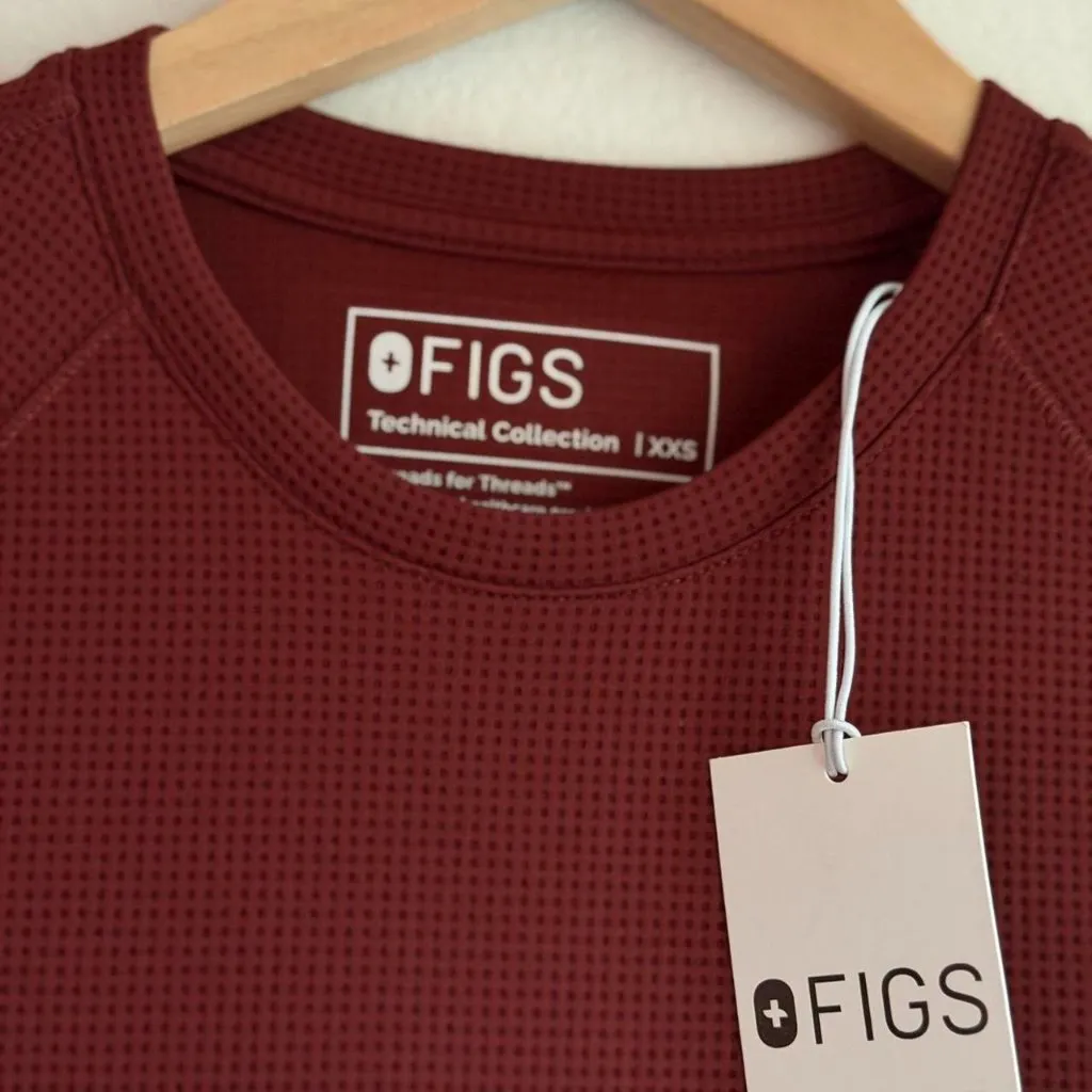 FIGS  Waffle Longsleeve Underscrub in Walnut, Size XXS - Image 9