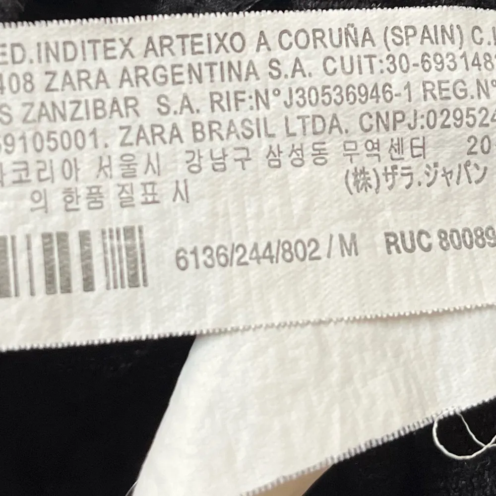 Zara Woman Roll Cuff Pinstriped High Rise Crop Dress Pants Black Size Medium - Image 5