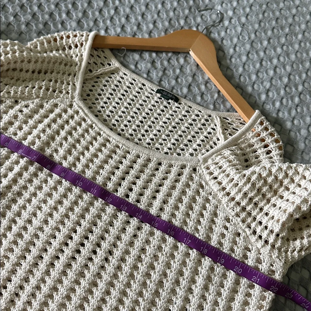 Wild Fable Cream Crochet Sweater - Image 4