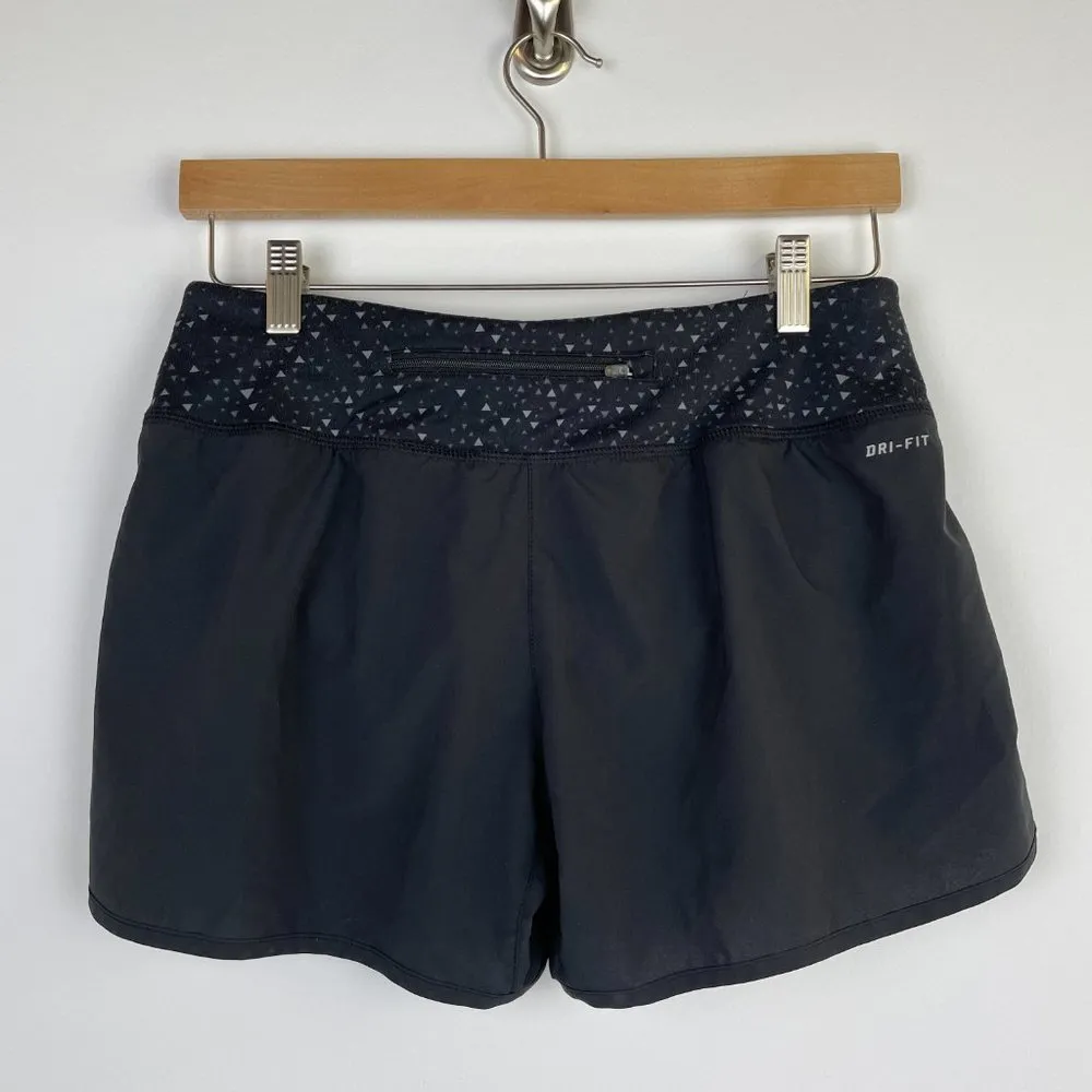 Nike Black Triangle Dri-Fit Lined Running Shorts - Size S - Image 3