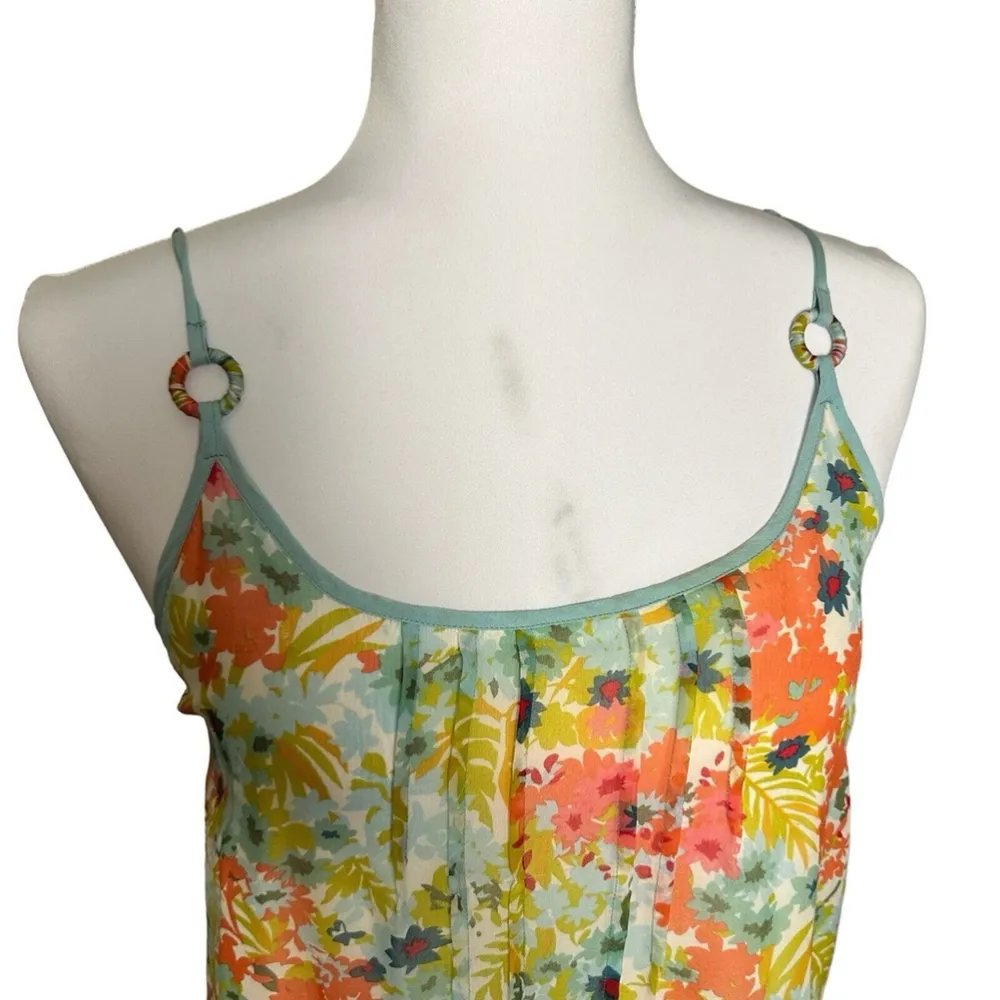 Tori Richard Silk Floral Tiered Midi Dress Adjustable Straps EUC Spaghetti Strap - Image 3