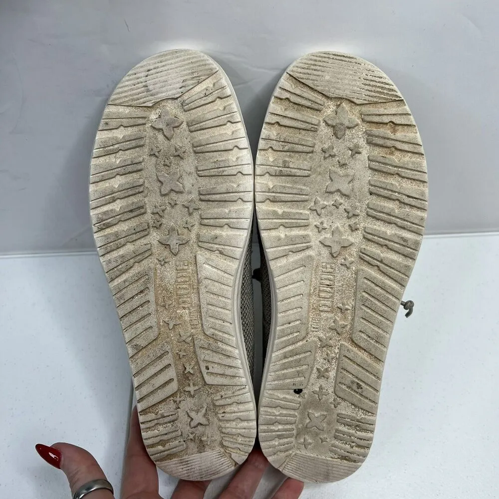 Hey Dude Size 8 Wendy Loafers Sox Beige Knit Slip On Shoes Lightweight Women’s - Image 14