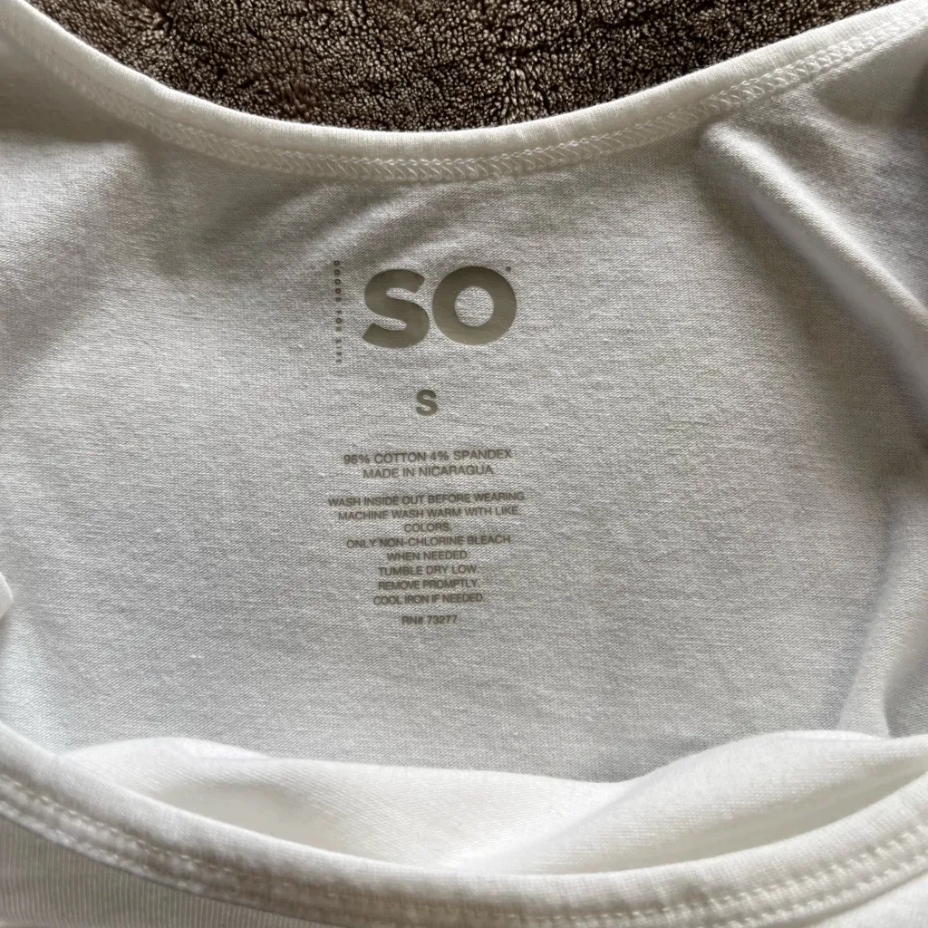 SO Basic White Long Tank Top Women’s Sz Small NWT - Image 3