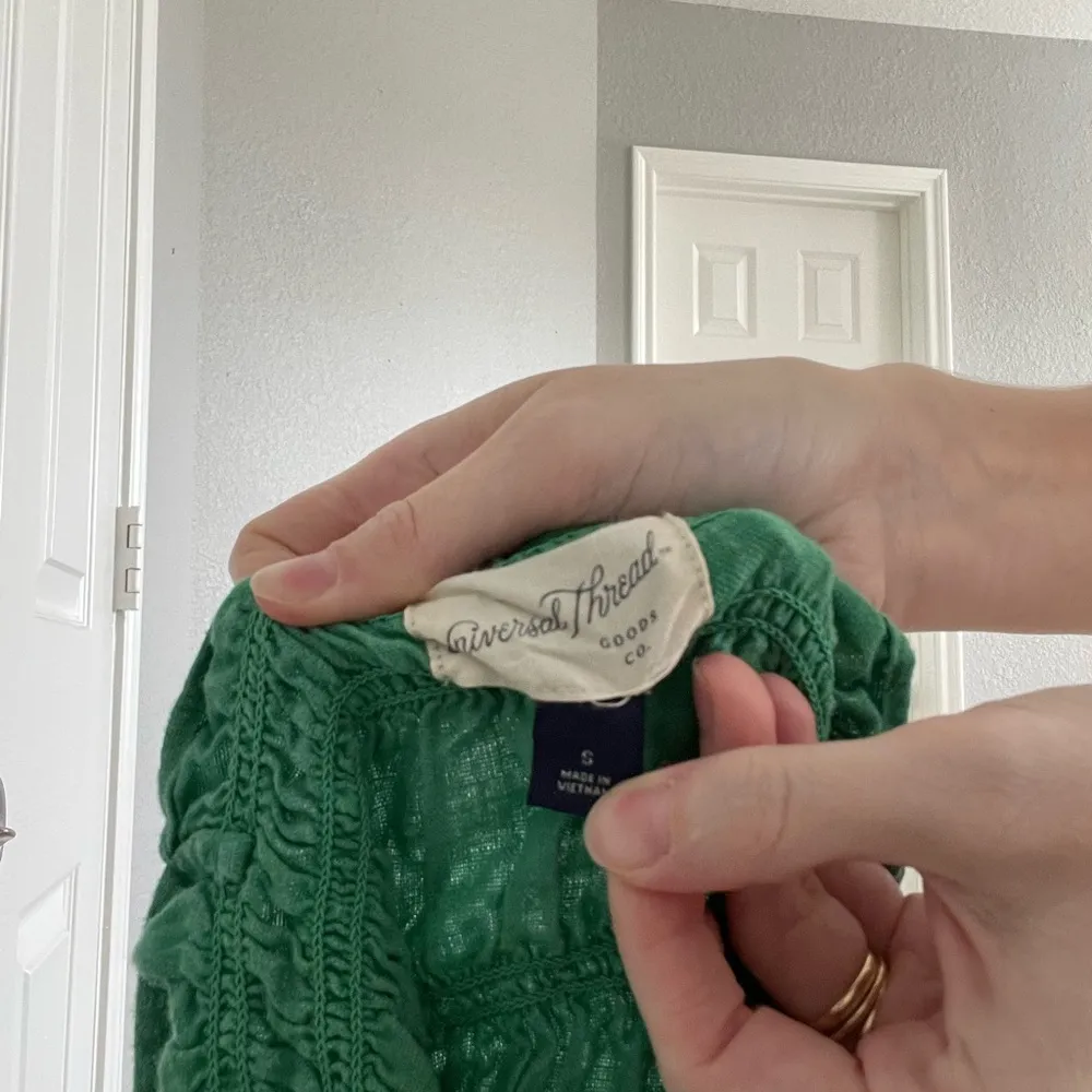 Universal Thread Green Linen Blend Button Front Midi Dress - Image 4