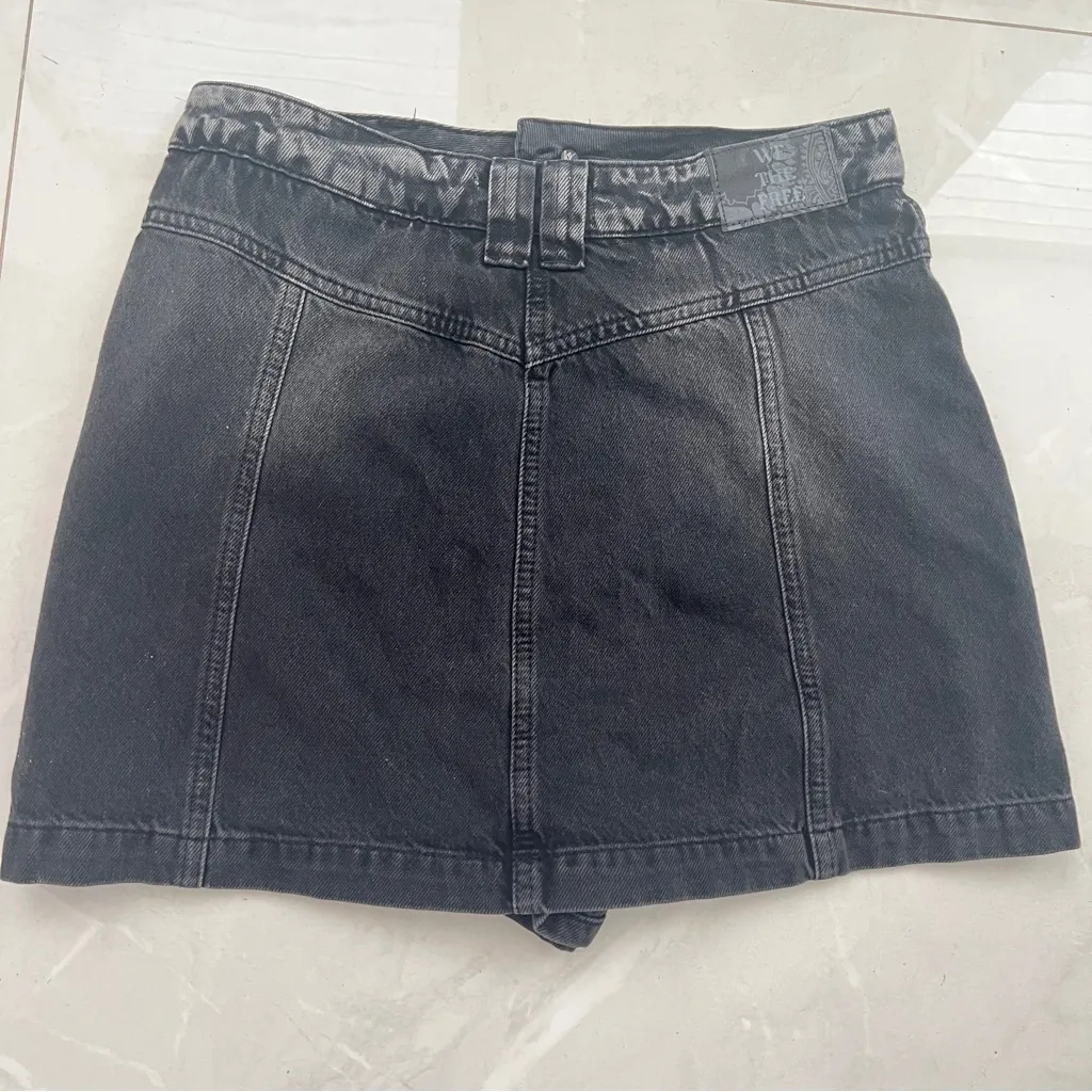 Free People We The Free Midnight Sun Skort in First Love Denim Washed black 29 - Image 7