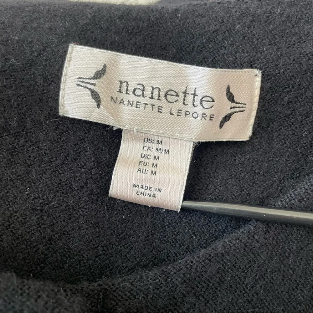 Nanette Lepore Black Wool Y2K Trench Bell Sleeve Pea Coat Size M - Image 4