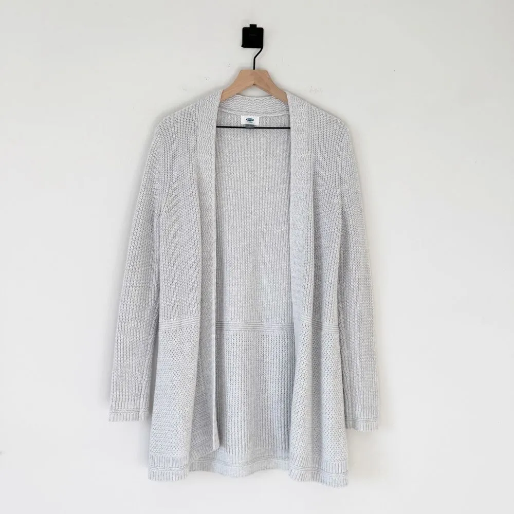 NEW Old Navy Long Cardigan in Light Heather Grey Size L - Image 3