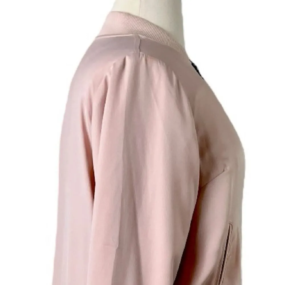 Lane Bryant Jacket Sateen Lace Soft Bomber Blush Pink Black Women’s Size 14/16 - Image 6