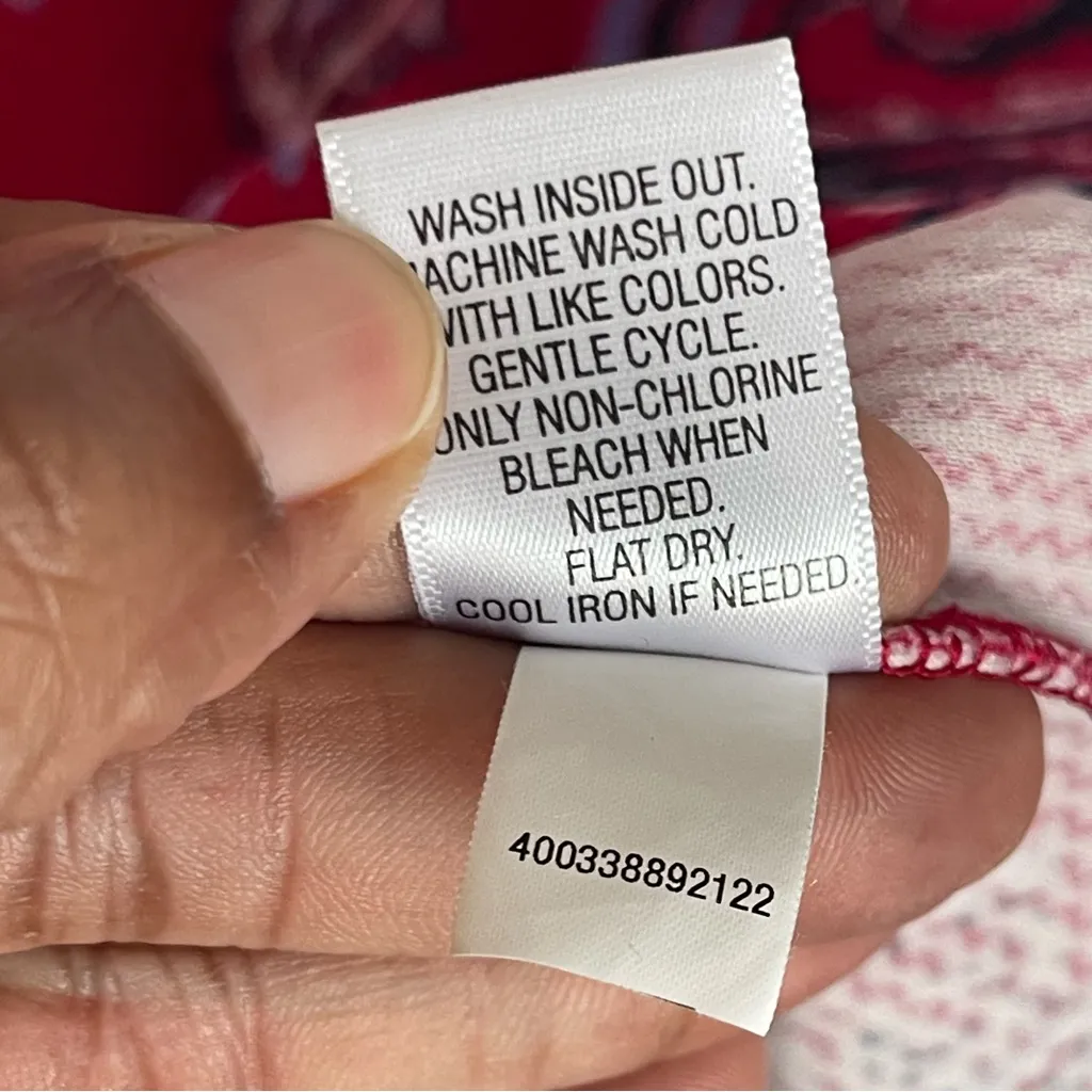 DANA BUCHMAN | Red and White Paisley Sleeveless Dress Sz L - Image 9