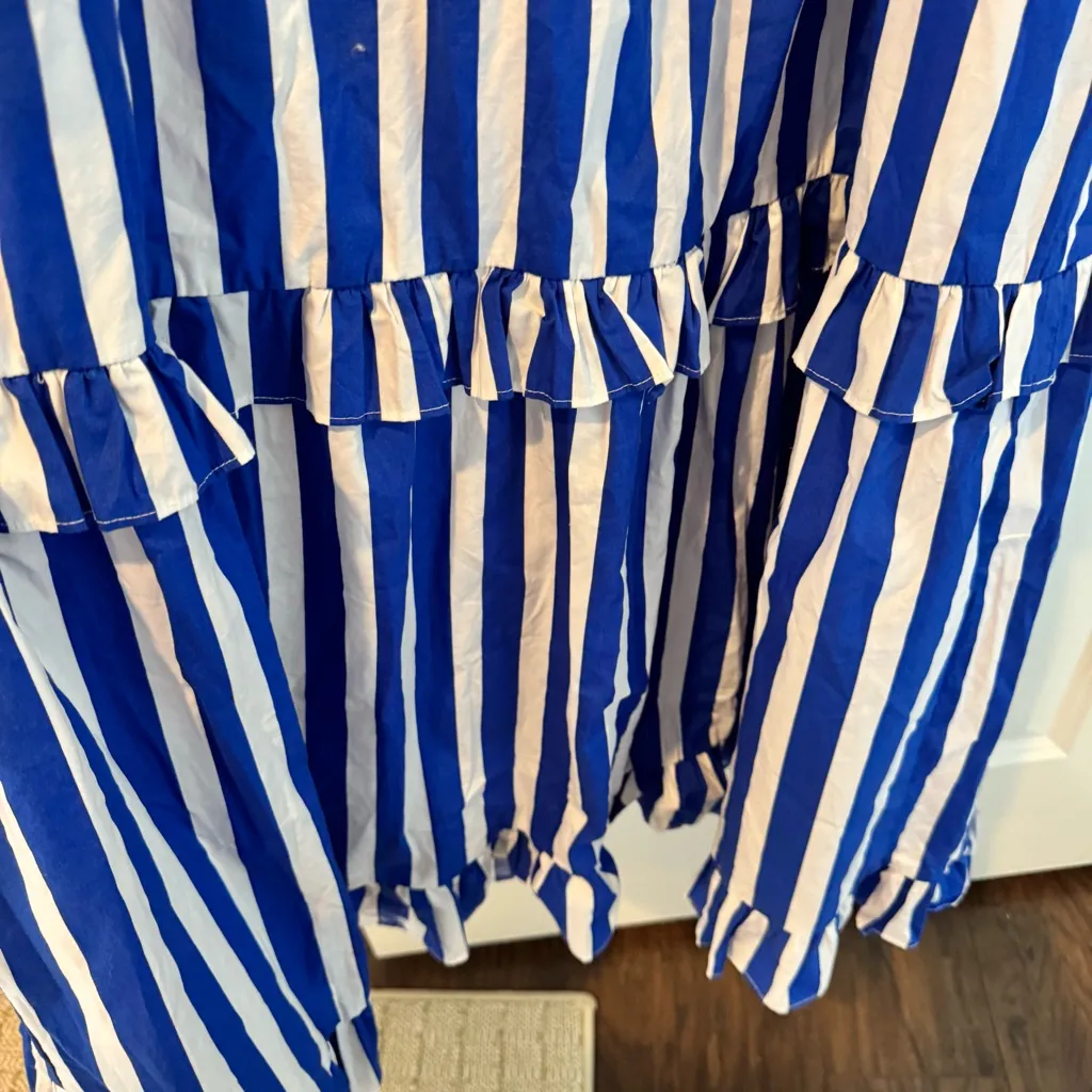 NWT Tuckernuck Avondale Pomander Place Blue and White Striped Midi Dress | XL - Image 6