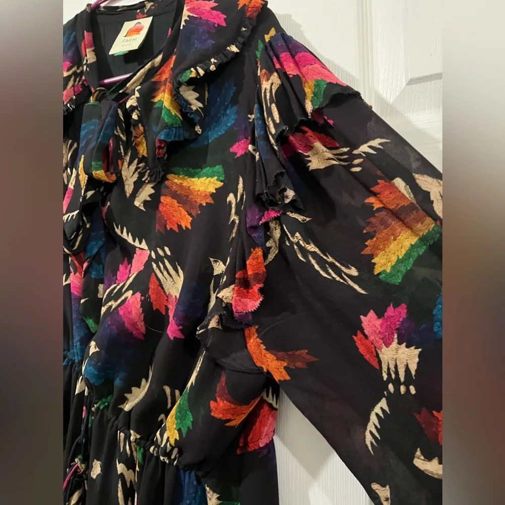 Farm Rio - Macaws Flight Tie-Neck Ankle Dress - Image 5