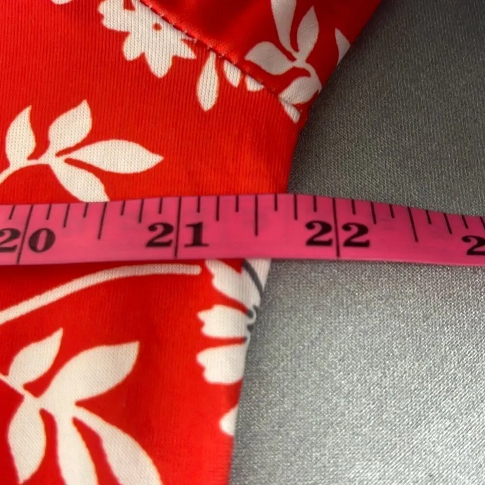 Coeur de Vague 2XL Red White Floral Shift Swing Dress Pockets Stretch NWT Size XXL - Image 9