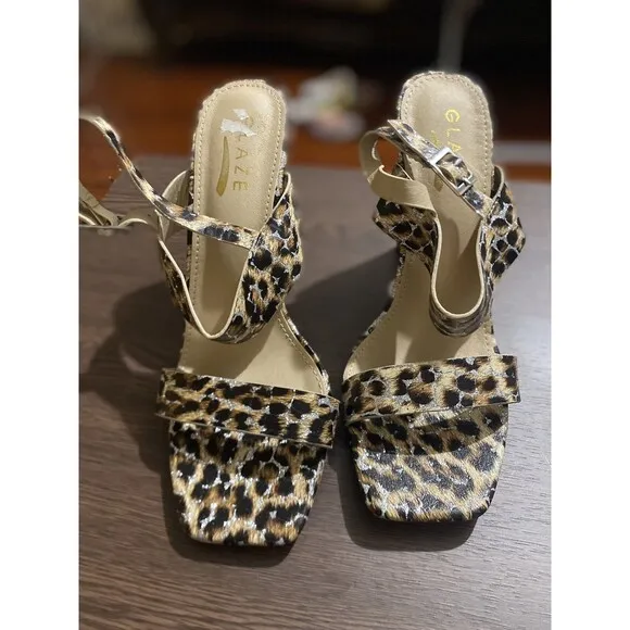 Glaze Womens Heels  Animal Print Size 7 - Image 2