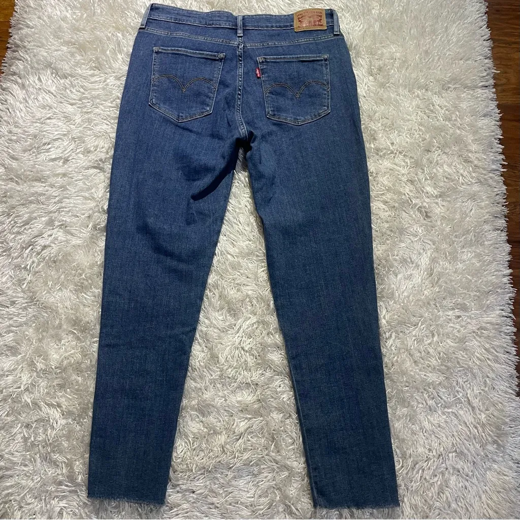 Levi’s Women’s Jeans 721 High Rise Skinny Silver Sequins Tuxedo Striped 31 - Image 10