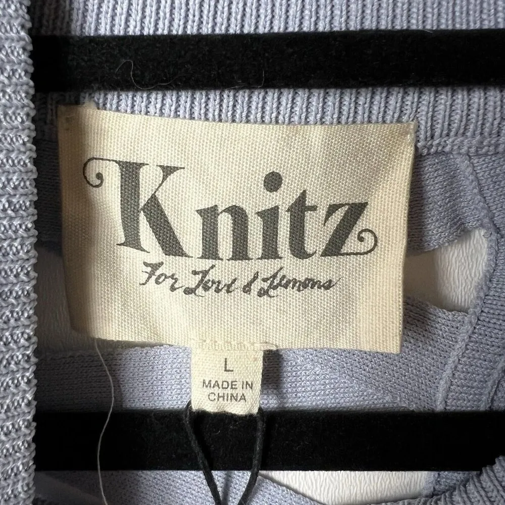 For Love & Lemons Knitz Purple Simone Dress Open Lace up‎ Back Mini Dress - Image 9