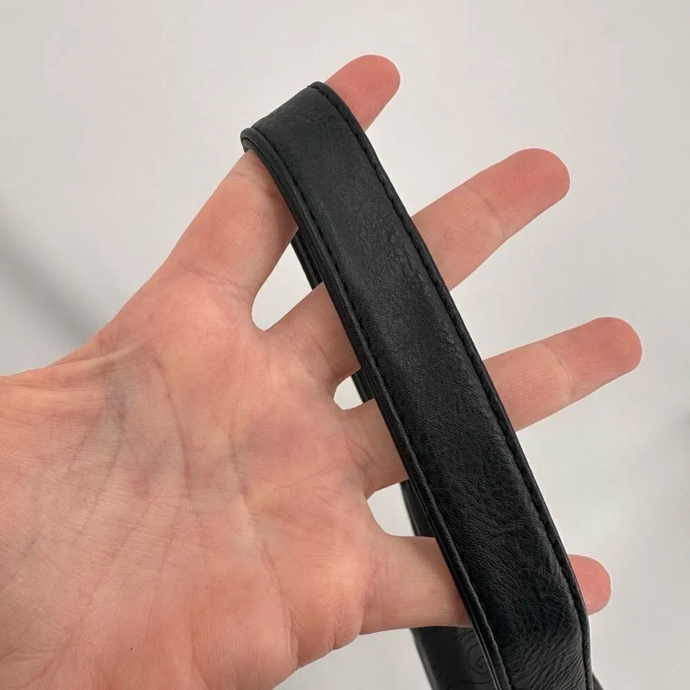 Vegan Leather embossed Adjustable Strap Purse Crossbody Sling Bag‎ Black Small - Image 9