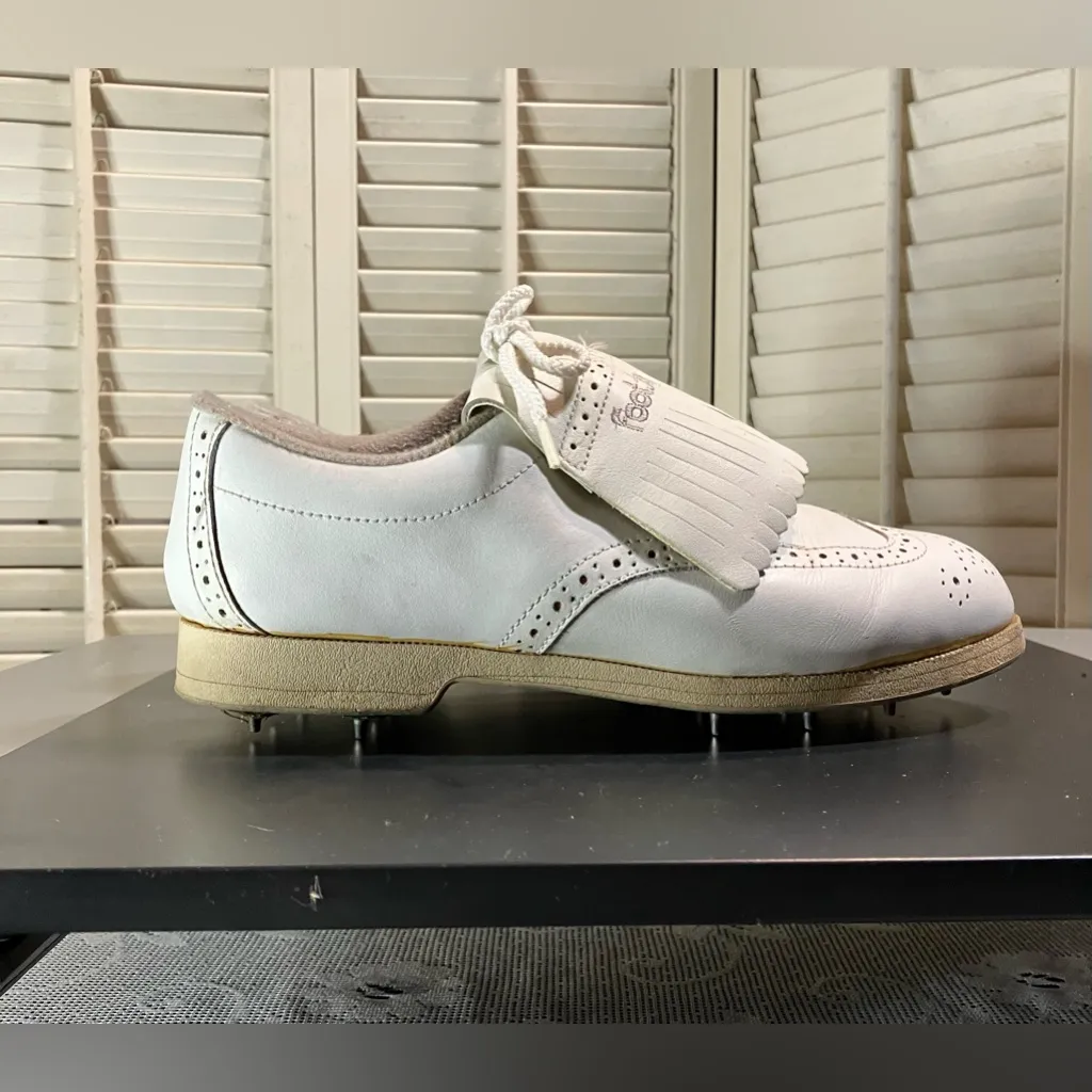 FootJoy SoftJoys Womens Golf Shoes White Wingtip #98368 Metal Spikes FS! - Image 12