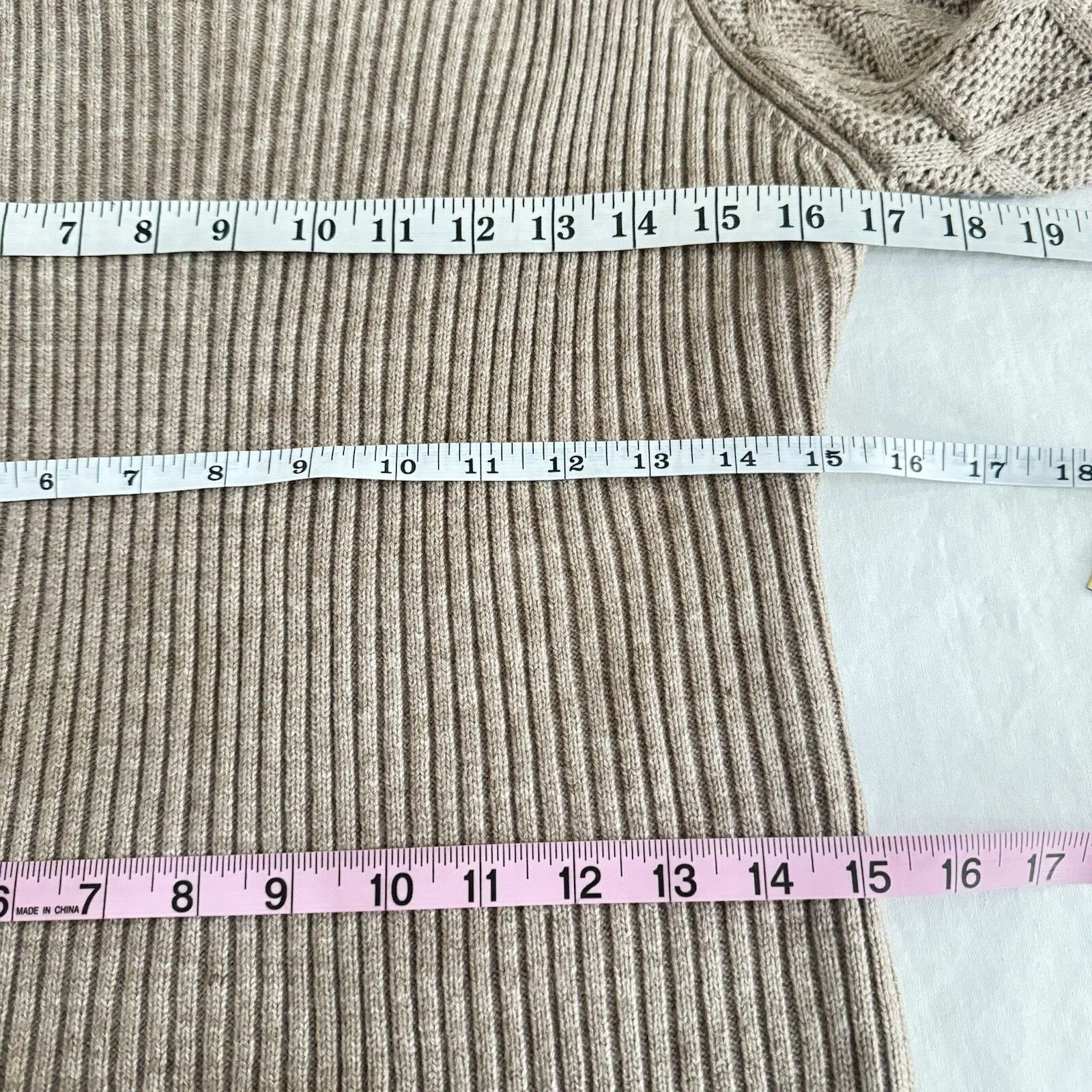 New York & Company Womens Sweater Sz Medium Peasant Neutral Minimalist Preppy - Image 13