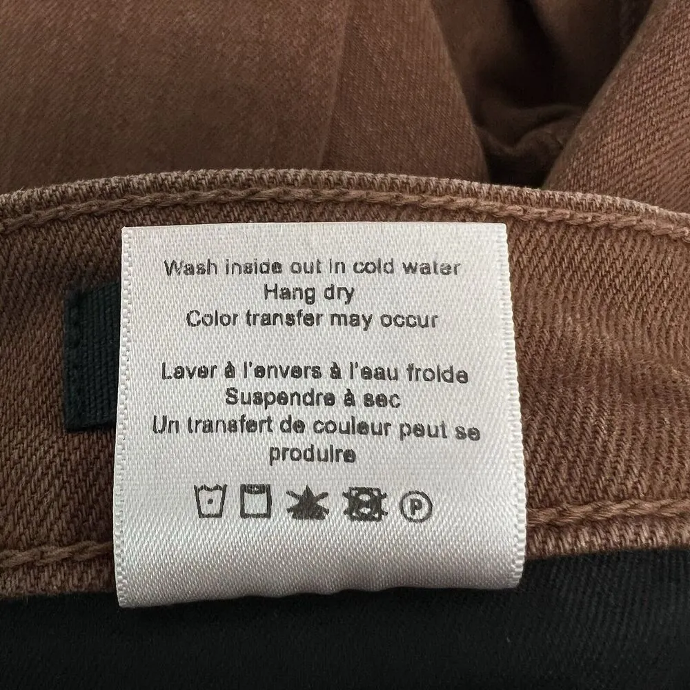 Veronica Beard Maera High Rise Brown Skinny Jeans Button Fly Brown Stone Size 24 - Image 11