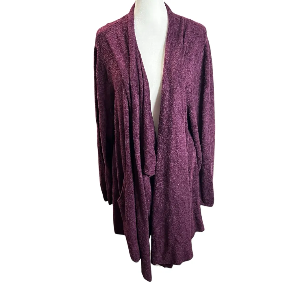 Barefoot Dreams CozyChic Lite Island Wrap Burgundy 3X NWT - Image 3