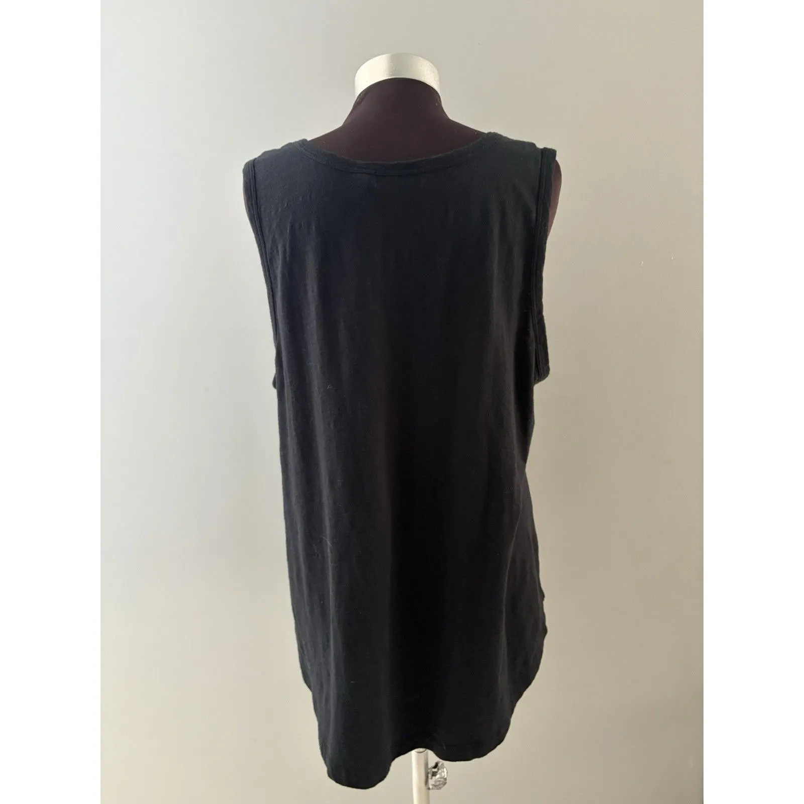 HABITAT Tank Top Size XXL Black Seamed Scoop Neck Classic Lagenlook Relaxed - Image 5