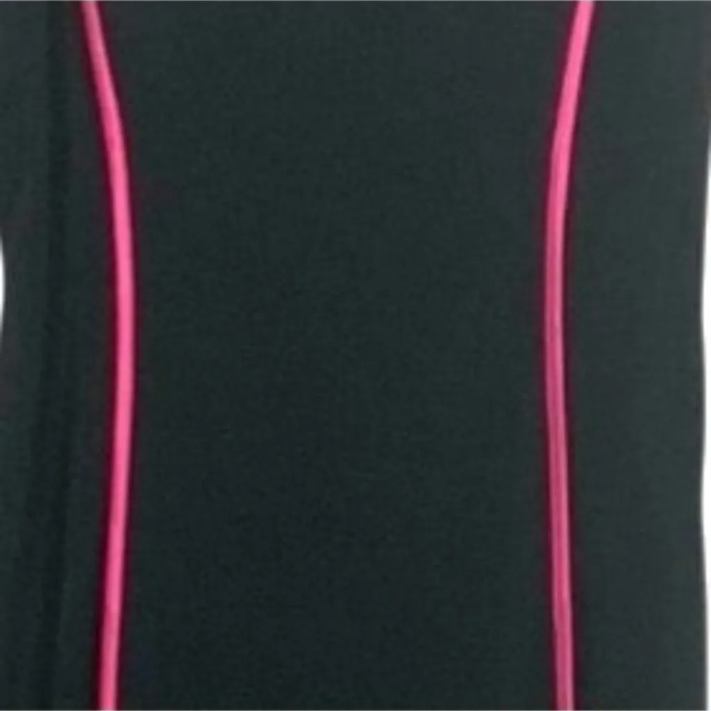 VTG City Triangles Black Maxi Slip Dress Pink Trim Size L Y2K Flowy Prom Size L - Image 4