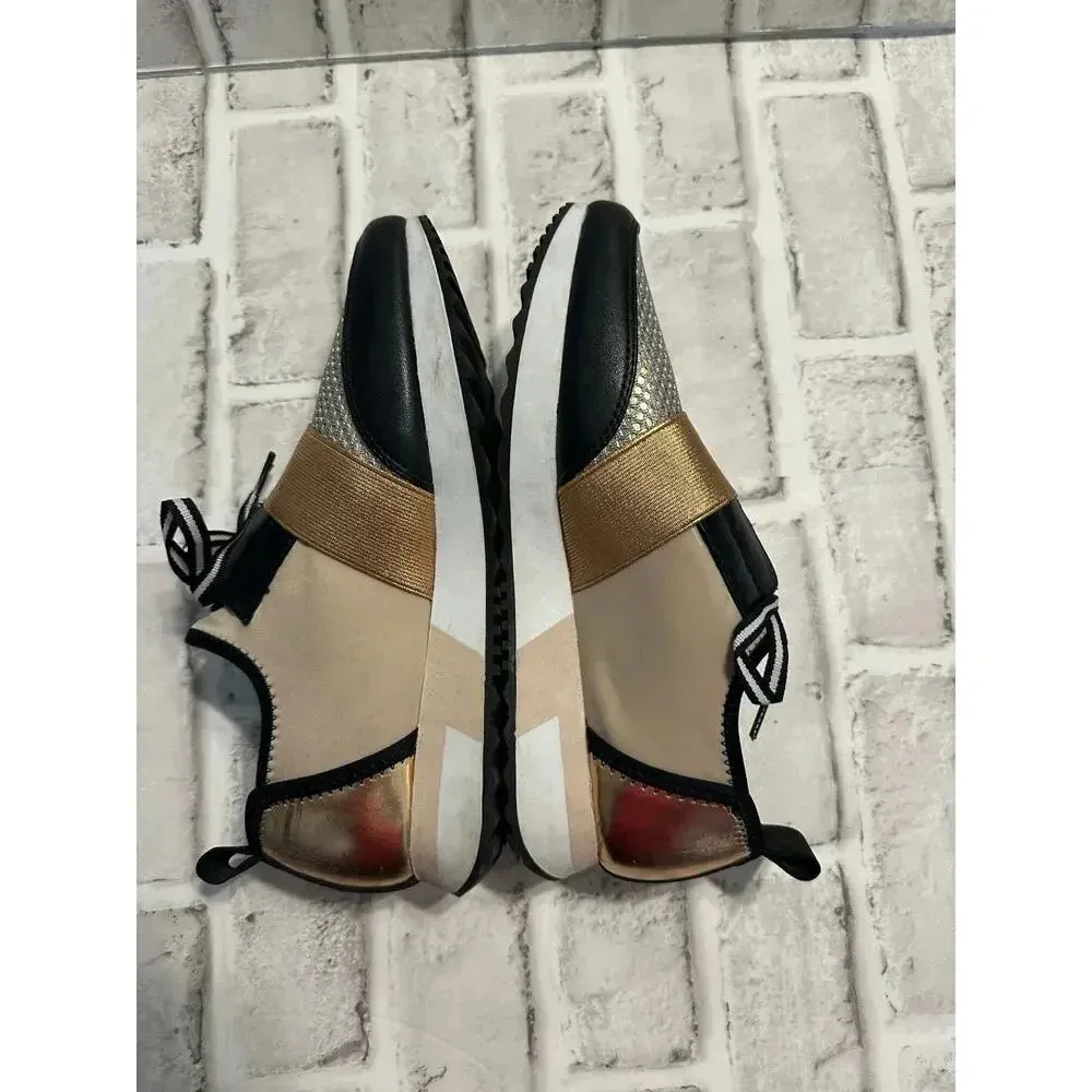 Steve Madden Artic Fashion Sneakers Women's Size 7.5 Copper Black Beige Cut Out - Image 7